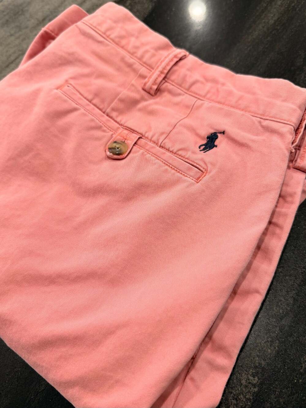 Polo Ralph Lauren The Polo Chino Shorts Mens 38 Salmon Pink Stretch Classic Fit
